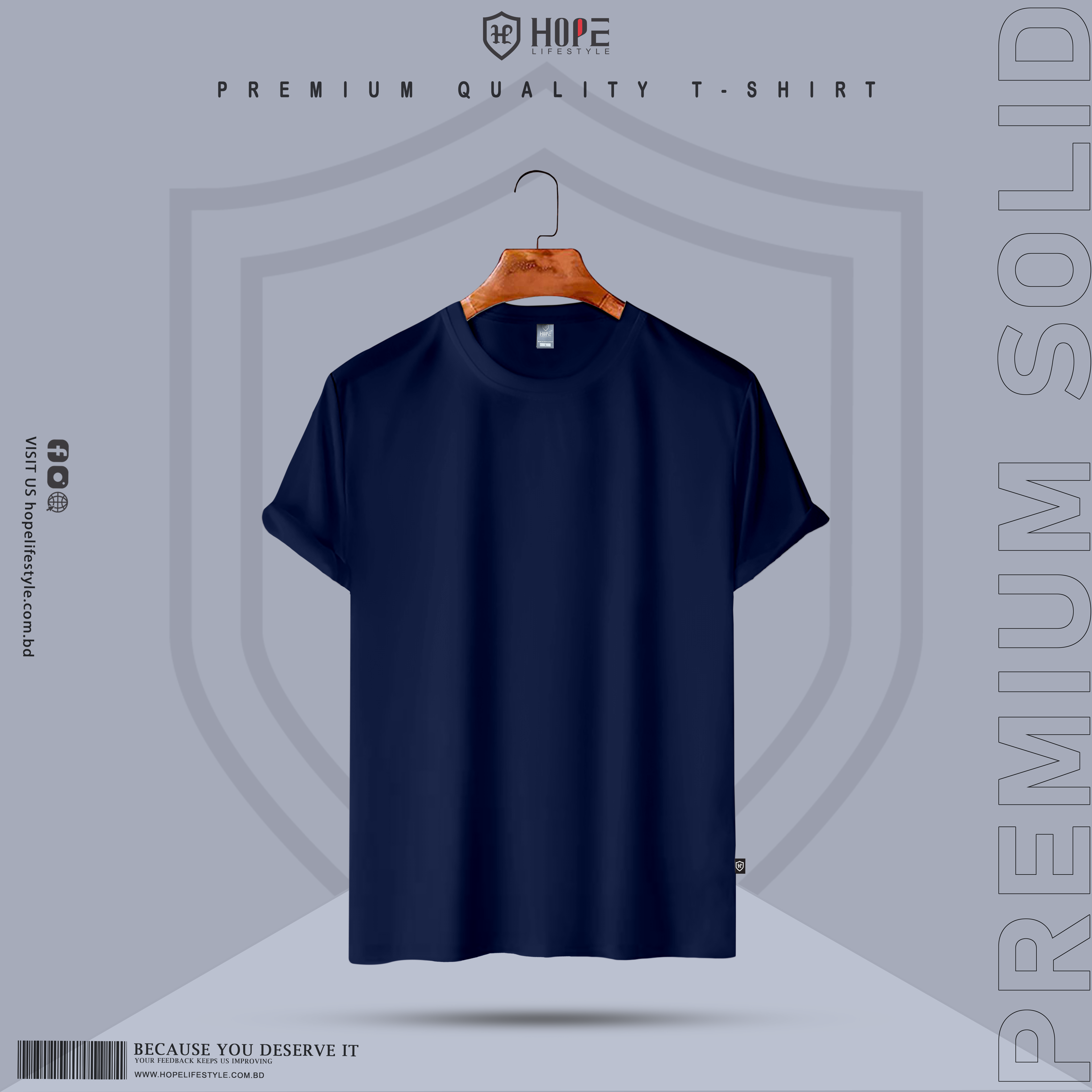 Men’s Blank T-Shirt- Navy